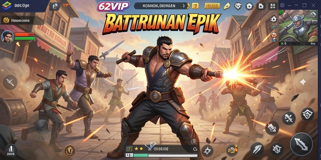 Gameplay seru dalam 62VIP, aksi Battle Royale yang menegangkan.