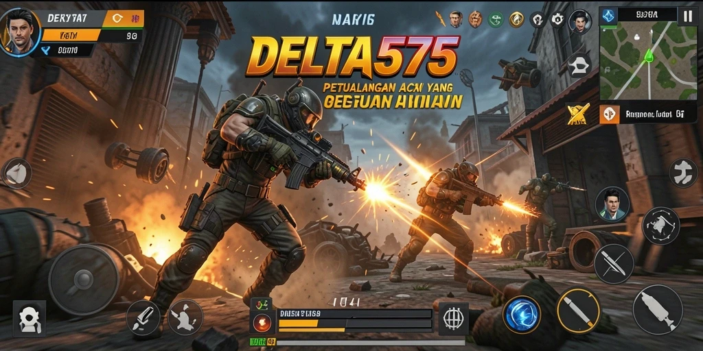 Tampilan gameplay seru dan penuh aksi dari DELTA575.
