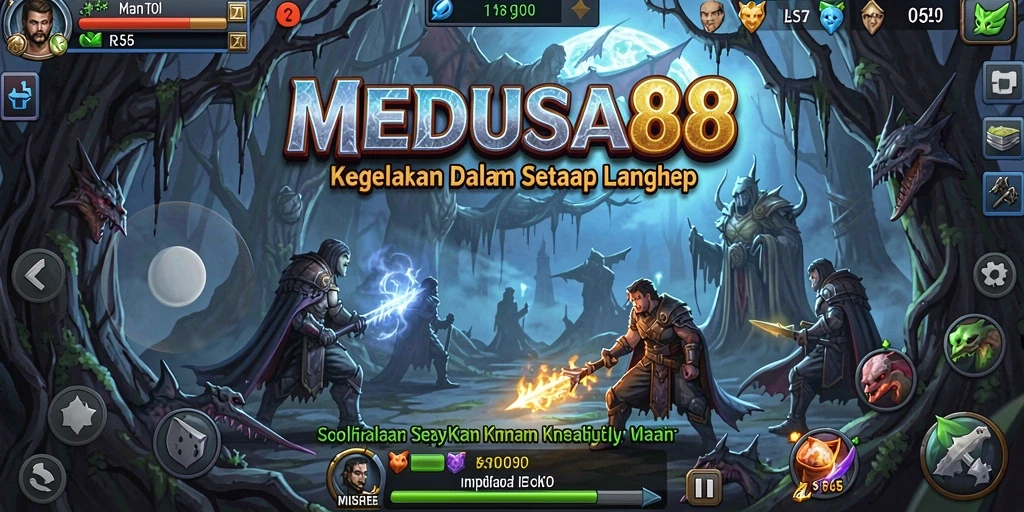 Tampilan gameplay MEDUSA88 yang menakutkan dan mendebarkan.