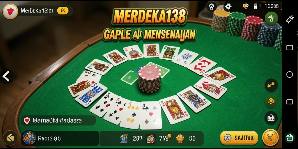 Tampilan gameplay <strong>MERDEKA138</strong> yang seru saat bermain Gaple.