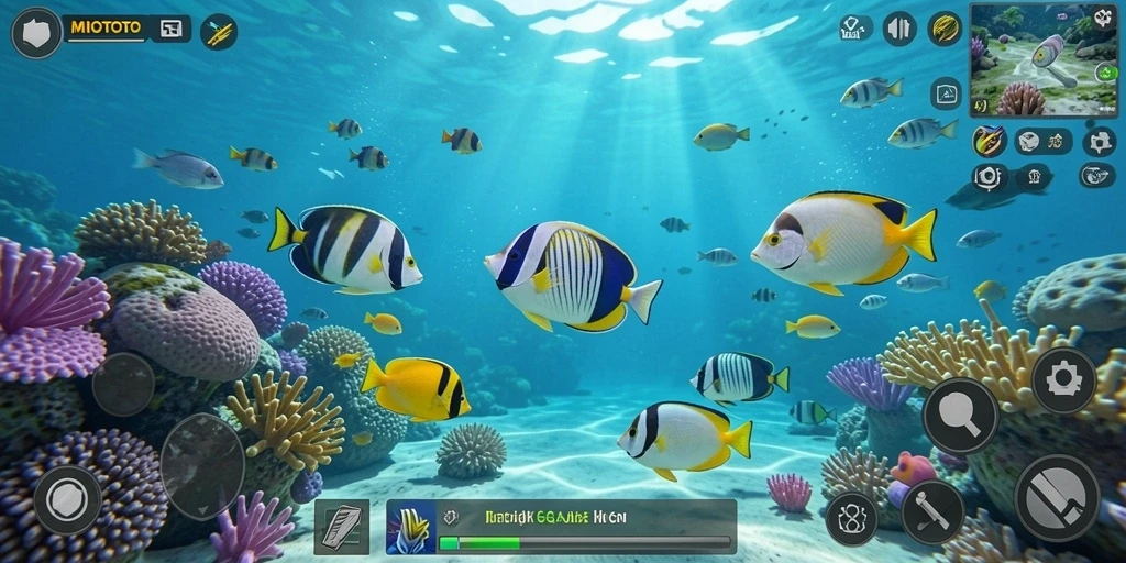 Tangkapan layar gameplay <strong>MIOTOTO</strong> yang penuh aksi menembak ikan.