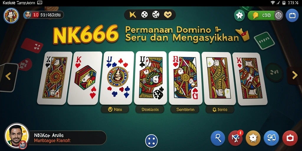 Screenshot game Domino NK666 menampilkan pertandingan seru dan penuh strategi.