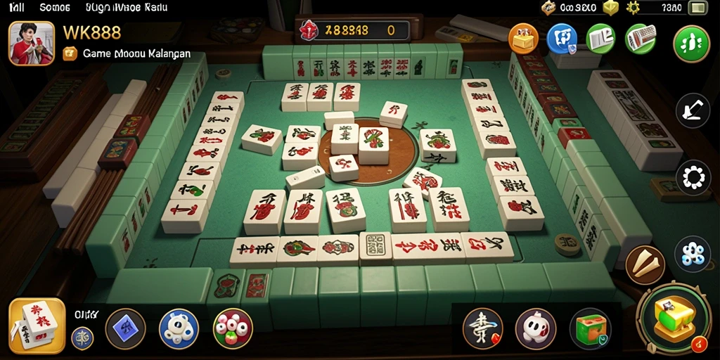 Tampilan menarik dari gameplay Mahjong di WK888 yang memukau.